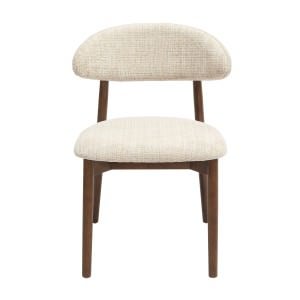 Emir Commercial Grade Fabric & American Oak Dining Chair, Taupe / Brown Oak
