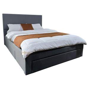 Oliver Fabric Platform Bed with Drawers, Queen