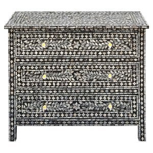 Balzan Mother Of Pearl Inlaid 3 Drawer Chest