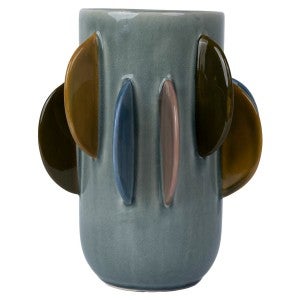 Colorful Fin Ceramic Vase, Grey Blue