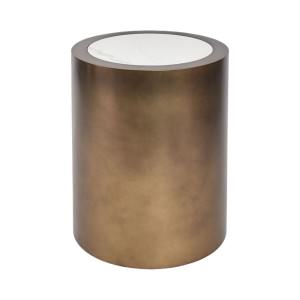 Gordon Sintered Stone Top Metal Round Side Table