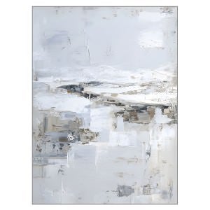 "Frost Impressions" Framed Abstract Canvas Wall Art Painting, 153cm