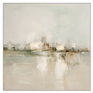 "Hazy Shoreline" Framed Canvas Wall Art Painting, 103cm