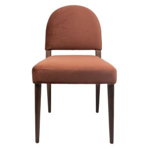 Oscar Velvet Fabric Dining Chair, Chocolate