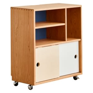 Muko American Cherrywood Modular Storage Cabinet with Castors, Type B