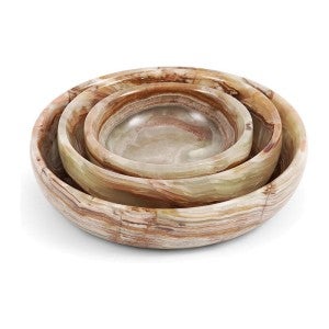 Marcellus 3 Piece Marble Bowl Set, Green