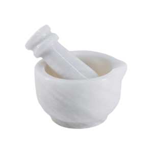 Savoy Marble Spouted Mortar & Pestle, White