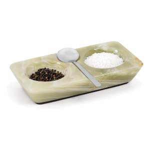 Marcellus Marble Salt & Pepper Pinch Tray, Green