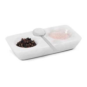 Marcellus Marble Salt & Pepper Pinch Tray, White