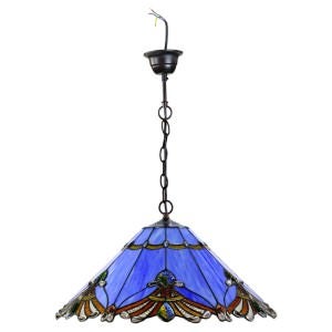 Benita Tiffany Style Stained Glass Pendant Light, Periwinkle