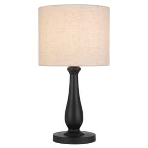 Hommer Iron Base Table Lamp, Black / Beige