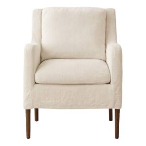 Henry Fabric Slip Cover Carver Chair, Light Beige