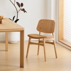 Osis American White Oak Dining Chair with PU Seat