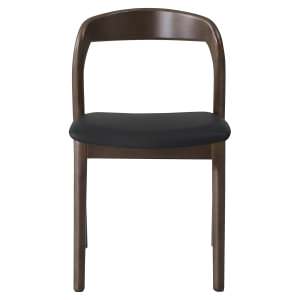 Ivalo Timber Dining Chair, PU Leather Seat, Walnut / Black