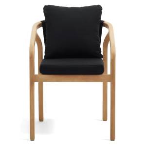 Margot Eucalyptus Timber Stackable Indoor / Outdoor Dining Armchair, Black / Natural