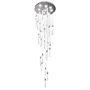 Lena Crystal Glass Dimmable LED Cluster Pendant Light with Remote, 30 Light, CCT, Chrome