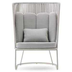 Sancha Steel & Rope Indoor / Outdoor High Back Armchair, Light Grey