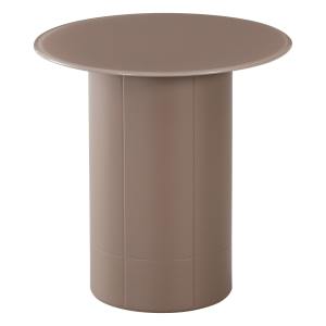 Haifa Glass Top Round Side Table, Chestnut