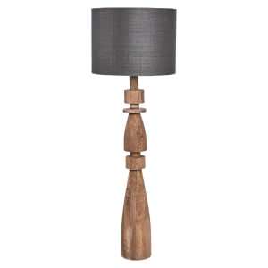 Magnus Mango Wood Base Floor Lamp, Natural / Black