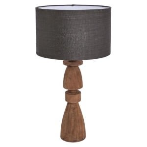 Magnus Mango Wood Base Table Lamp, Natural / Black