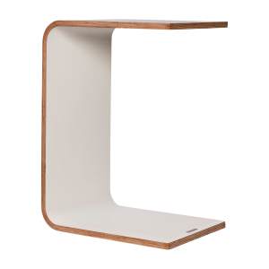 Konfurb Link Wooden C-shape Side Table, White