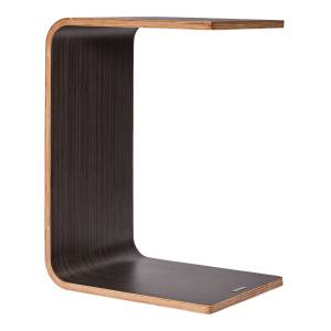 Konfurb Link Wooden C-shape Side Table, Chocolate