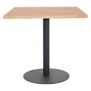 Danube Commercial Grade Timber & Steel Square Dining Table, 80cm, Natural / Black