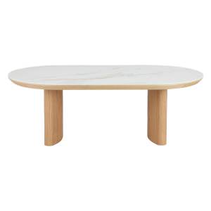 Lucentia Ceramic Topped Wooden Oval Coffee Table, 130cm