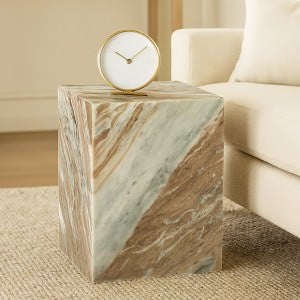 Serene Marble Square Side Table