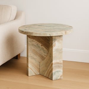 Monolith Marble Round Side Table