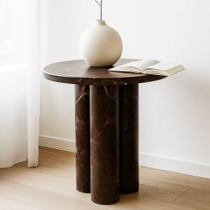 Pillar Marble Round Side Table
