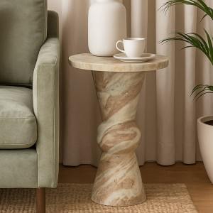 Glacier Marble Round Side Table