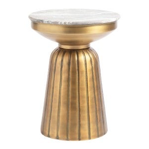 Zayn Marble & Metal Round Side Table
