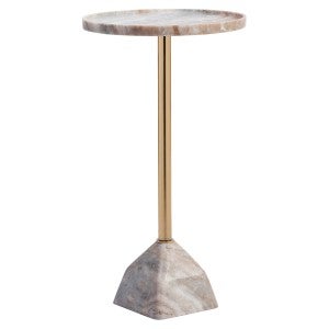 Apex Marble & Metal Tray Top Round Side Table