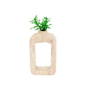 Aura Travertine Rectangle Vase, Small