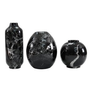 Arden Marble Trio Harmony Vase Set, Black