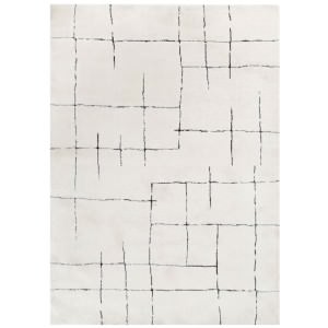 Mila Abstract Lines Modern Rug, 230x160cm, Cream / Black
