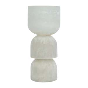 Halo Resin Sculpture, Stacked Domes, White