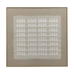"Squares II" Framed Abstract Textured Linen Canvas Wall Art Print, 100cm