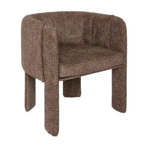 Clara Chenille Fabric Carver Dining Chair, Cocoa