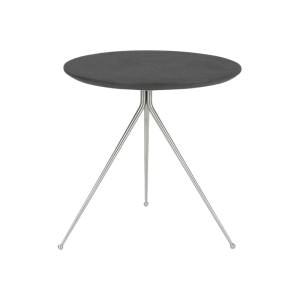 Trigg Concrete & Stainless Steel Indoor / Outdoor Round Side Table, Small, Black / Silver