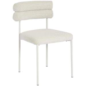 Ariana Boucle Fabric & Metal Dining Chair, Vanilla