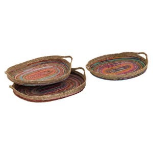 Terith 3 Piece Woven Oval Tray Set