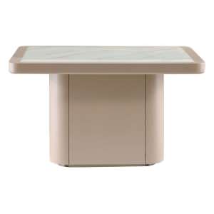 Ontravia Marble Topped Oak Timber Side Table