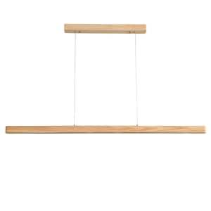 Alpha Ashwood Dimmable LED Linear Pendant Light, 150cm, CCT, Natural