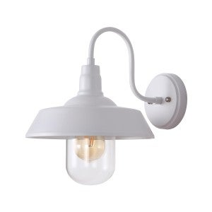 Hudson IP44 Metal Outdoor Wall Light, White