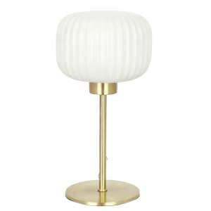 Alto Glass & Metal G9 LED Table Lamp, Opal / Brass