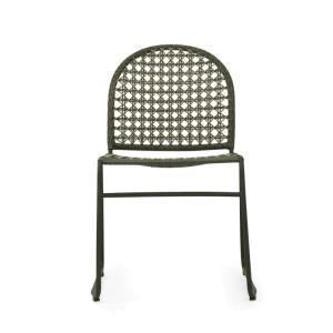 Maris Resin Wicker & Metal Outdoor Side Dining Chair, Moss