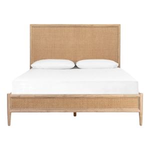 Bayview Acacia Timber & Rattan Platform Bed, Queen