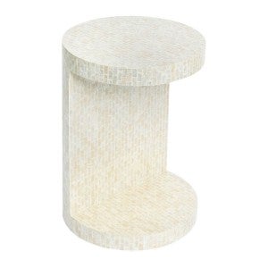 Miami Capiz Shell Inlaid C-shape Side Table